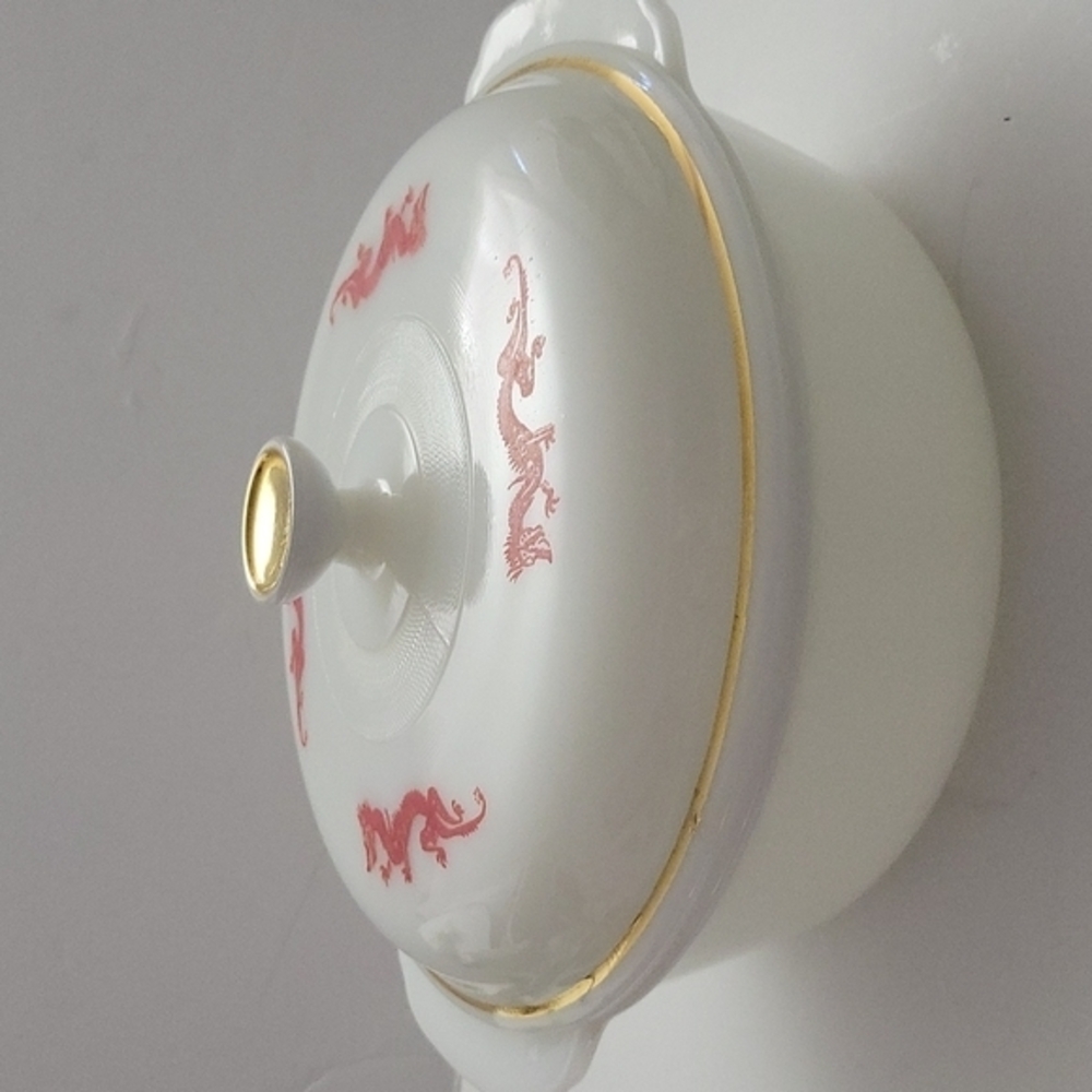 1950's Fire King Dragon Covered Casserole Set